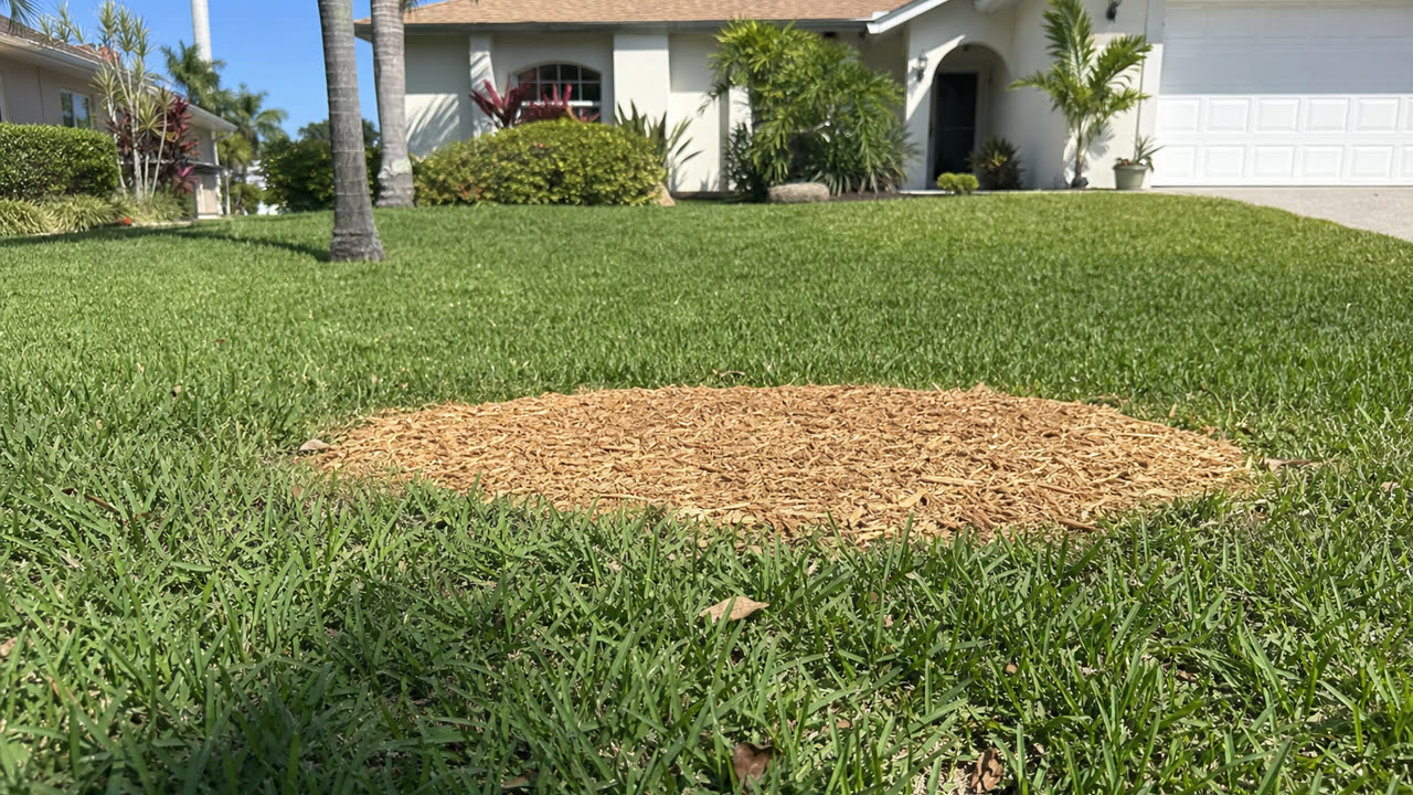 Clean yard after stump grinding The Villages FL HOA compliant